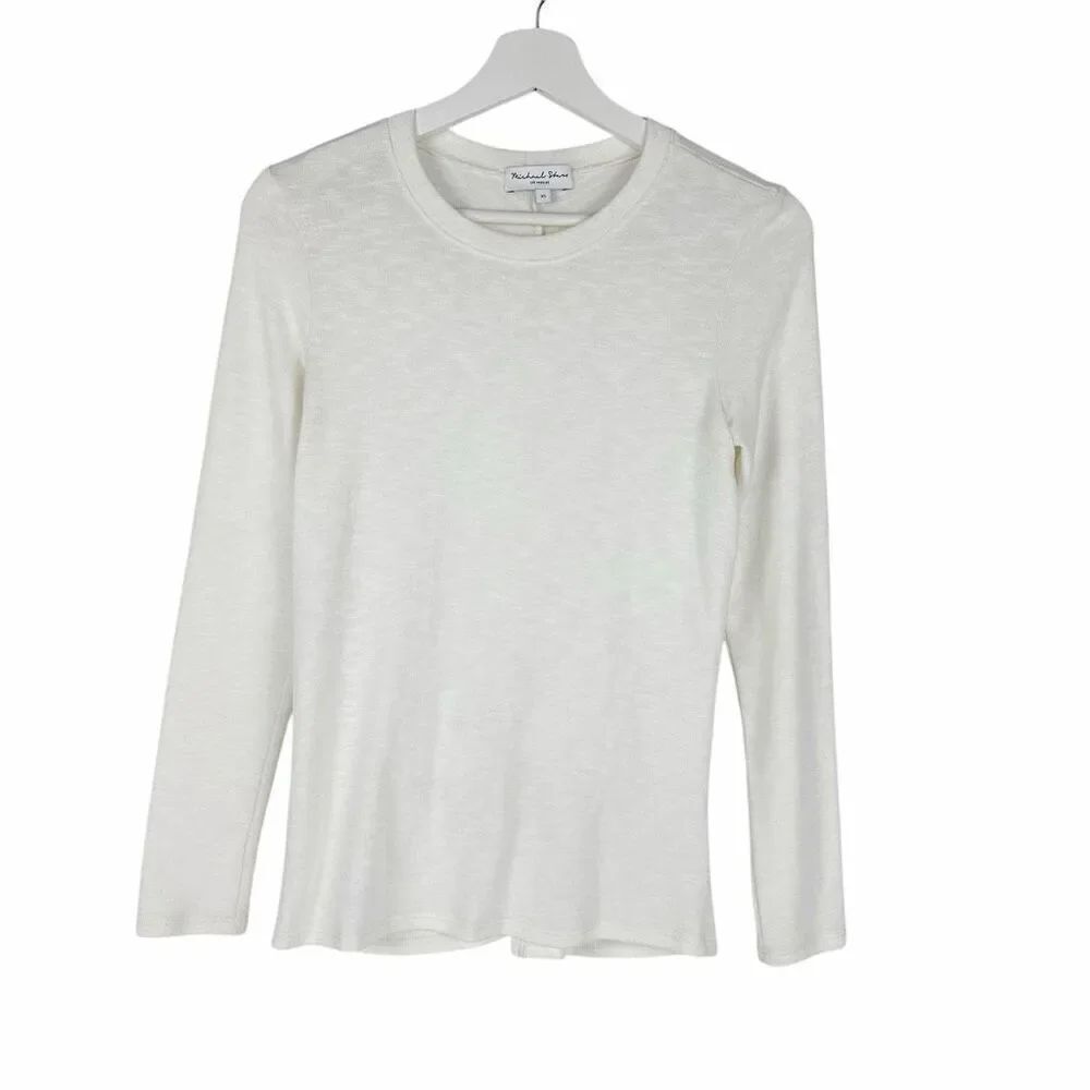 Michael Stars XS Cream Long Sleeve tee with back Detail